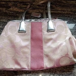 Light pink/silver Coach purse